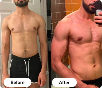 Men’s body recomp and performance results 1-on-1 personal trainer Toronto